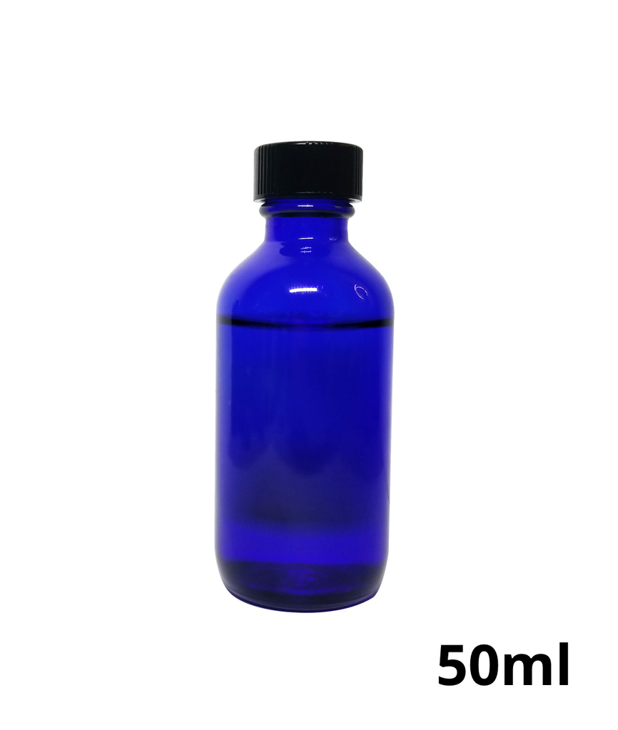 1/2 oz, 15 ml Cobalt Blue Boston Round Glass Bottles w/Caps - True